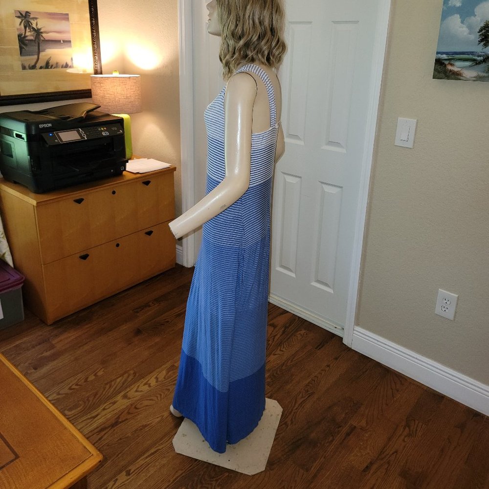 Soma Ombre Stripe Maxi Dress Built-In Bra & Pockets Size S NEW - Picture 6 of 8